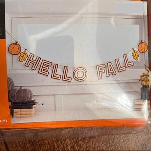 NWT “hello fall” felt banner w/braided string 6 feet long hyde & eek boutique